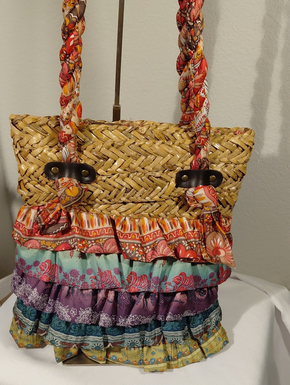Cappelli Boho Ruffled Straw Bag - Picture 2 of 4